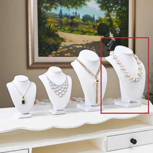 Miniatura 8 de MOOCA 2 piezas de collar cadena joyería busto soporte exhibición collar maniquí, collar busto, soporte de busto exhibición de joyas, soporte