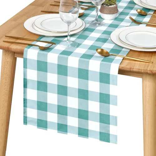 Miniatura 43 de Hiasan - Mantel rectangular a cuadros - Mantel lavable resistente a las manchas, al agua y a las arrugas, para comedor, 54 x 80 pulgadas