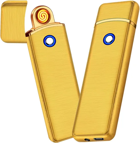 Encendedor electrónico, encendedor inteligente recargable por USB, encendedor eléctrico fresco, portátil, de doble cara, resistente al viento, sin