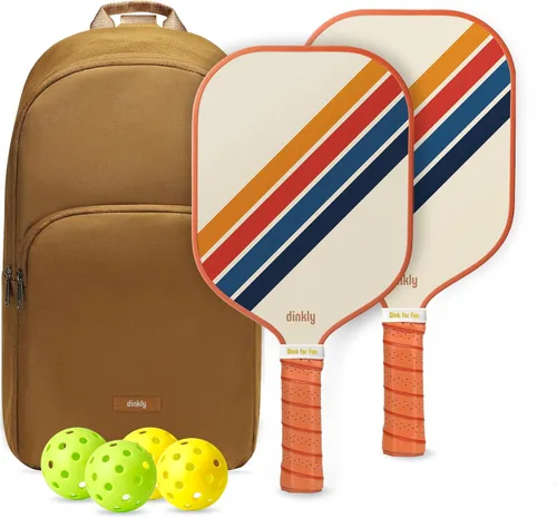 Miniatura 14 de Juego de 2/4 palas de pickleball - Raqueta de pickleball de grafito/fibra de vidrio aprobada por USAPA, 2 raquetas de pickleball, 4 pelotas y 1 2