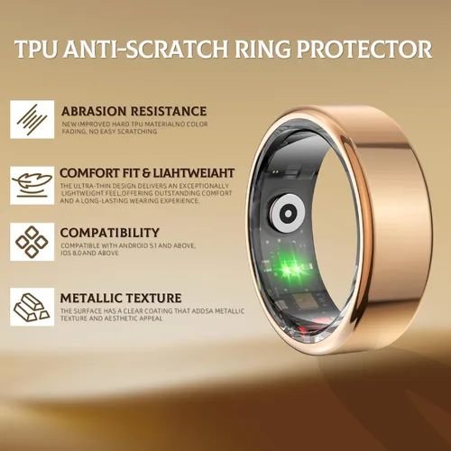 Miniatura 6 de Anillo inteligente para mujeres y hombres, rastreador de fitness y salud con monitor de frecuencia cardíaca, oxígeno en sangre, rastreador de sueño