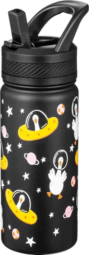 Miniatura 29 de Fanhaw Botella de Agua Aislada para Niños de 18 Oz con Tapa de Pajita – Acero Inoxidable de Doble Pared al Vacío, A Prueba de Fugas, Botellas
