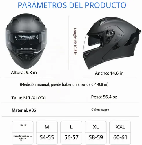 Miniatura 7 de Casco de Motocicleta Bluetooth, Casco de Motocicleta Modular con Bluetooth, Aprobado por DOT Doble Visera Cara Completa Abatible Cascos