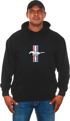 Miniatura 2 de JH DESIGN GROUP Sudadera con capucha Ford Mustang con bandera de Estados Unidos envejecida para hombre