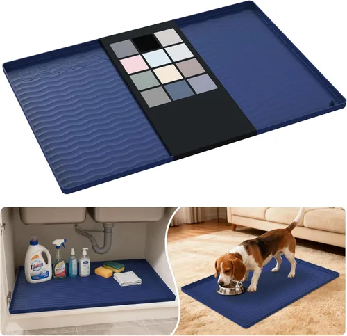 Miniatura 84 de URMONA Tapete de silicona impermeable para debajo del fregadero, 34 x 22 pulgadas, forro para estante de cocina y baño, protector de gabinetes