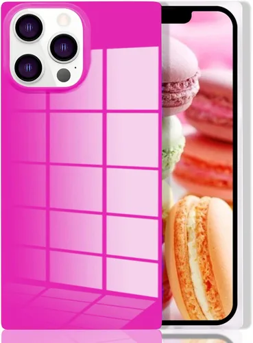 Miniatura 9 de Compatible con Neon Phone Rectangle iPhone 14 Funda para mujer, diseño de lujo de fluorescencia brillante, flexible, suave, delgada, de gel de goma