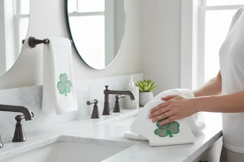 Miniatura 3 de Serafina Home Toallas de mano de baño irlandesas del día de San Patricio: suave y absorbente para invitados de cocina, bordado con apliques