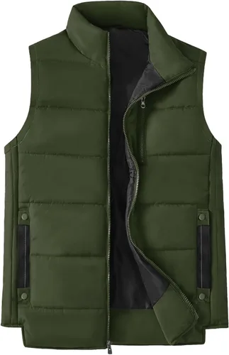 Miniatura 29 de XinYangNi Chaleco de invierno con forro polar para hombre, chaqueta de burbujas cálida e informal