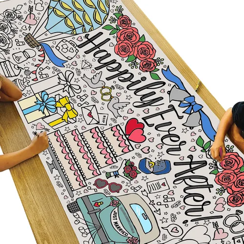 Miniatura 6 de Tiny Expressions Mantel para colorear con texto en inglés "Hello Baby, enrollado, sin arrugas, 30" x 72", póster gigante para colorear para baby