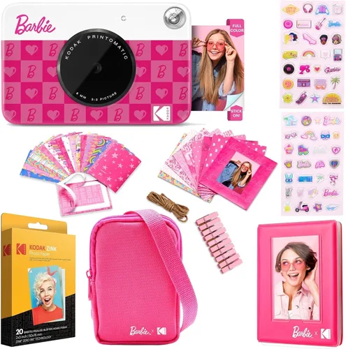 Miniatura 10 de Kodak Printomatic - Paquete de inicio de cámara de impresión instantánea a todo color + estuche de transporte + papel fotográfico Zink de 20 Negro