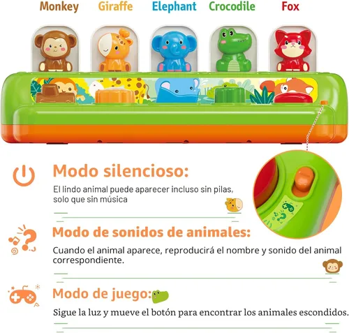 Miniatura 3 de Duchong Juguetes emergentes para niños y niñas de 1 año, juguetes interactivos de causa y efecto con música y luz para bebés de 6 a 12 meses