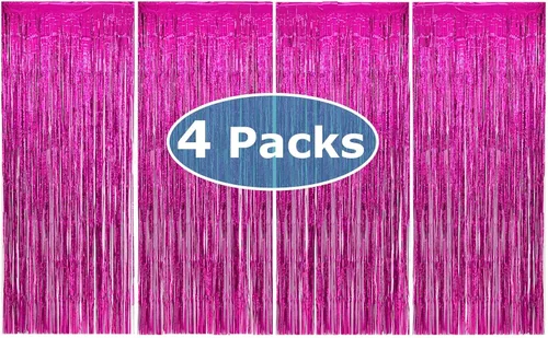 Miniatura 34 de Allgala 4PK Metálico Oropel-Fiesta Foto Telón Cortinas Puerta Franja Decoración-Turquesa-BD52312