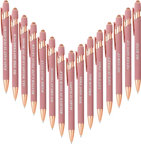 Miniatura 7 de Aozora Paquete de 18 Bolígrafos de Punta de Bola de Escritura Suave 2 en 1 Stylus Bolígrafo Retráctil de Punta de Bola con Punta Stylus Decoración