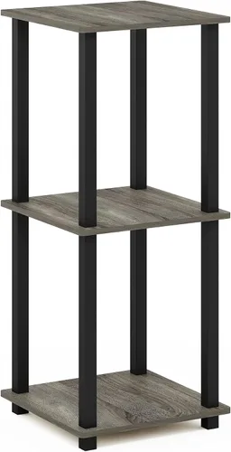 Miniatura 7 de Furinno SIMPLISTIC - Juego de 2 mesas auxiliares, mesa de 2 niveles, mesita de noche, mesita, mesa de luz, fácil montaje, para sala de estar, Roble