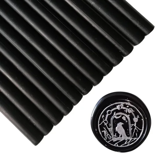 Miniatura 18 de Seal - 12 barras de cera para sellar cera con pistola de pegamento, palitos de cera para sellar cera, ideales para tarjetas, sobres, envoltura