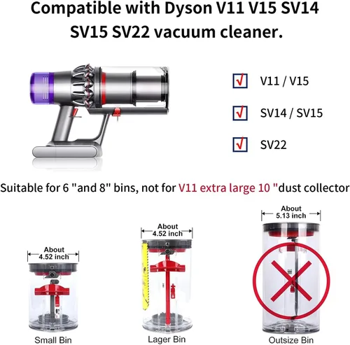 Miniatura 6 de Anillo de sellado fijo superior compatible con Dyson V11 V15 SV14 SV15 SV15 SV22, piezas de repuesto para aspiradora con destornillador T8