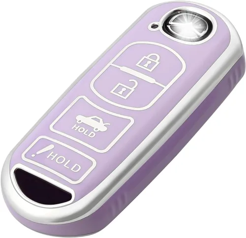 OFFCURVE Funda de llavero para Mazda - Protector completo de TPU suave, apto para Mazda 2-9, CX3-CX9, Atenza, Axela, MX5, morado