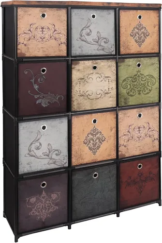 Miniatura 9 de VASICAR - Cómoda pequeña de tela con 6 cajones, organizador alto de cubos para armario, unidad de cajones de almacenamiento para dormitorio, sala