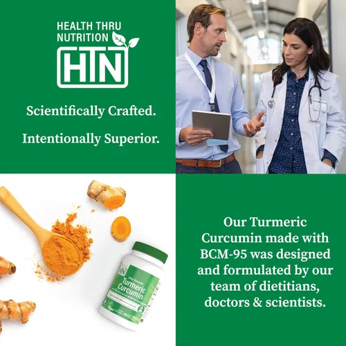 Miniatura 5 de Health Thru Nutrition Complejo de curcumina de cúrcuma de 500 mg como BCM-95 Curcugreen clínicamente estudiado Certificado vegano