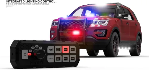 Miniatura 2 de Feniex Typhoon - Controlador de sirena de mano de 200 W, 36 tonos de sirena, micrófono PA incluido, compatibilidad universal, 16 botones