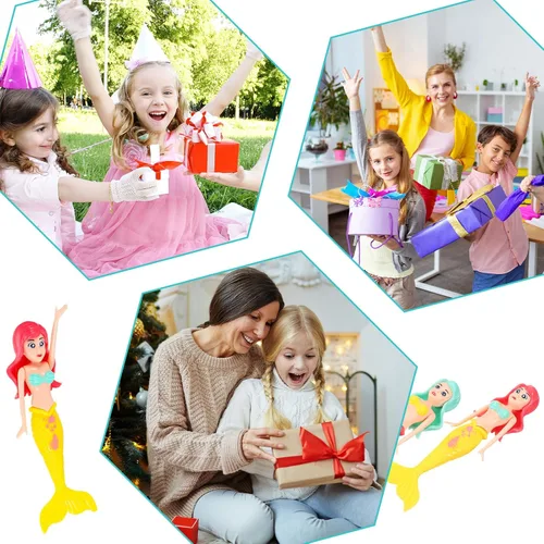 Miniatura 7 de CHENGU Paquete de 6 muñecas de sirena de 5.5 pulgadas, juguetes de piscina de sirena, juguetes de buceo en agua en varios colores de plástico