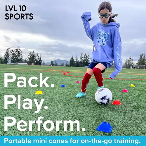 Miniatura 5 de LVL10 Pro - Conos de entrenamiento – Mini conos de fútbol de 2 pulgadas para entrenamiento deportivo – para ejercicios de baloncesto, fútbol