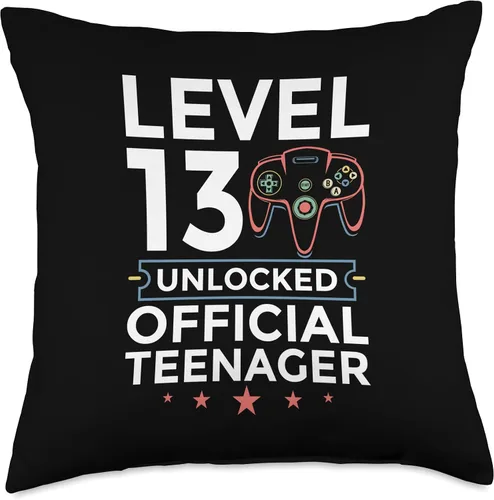 Miniatura 4 de 13th Birthday Gift Gamer Teen Boys Age Anniversary 13º cumpleaños Art Boys Level 13 - Almohada oficial para adolescentes, 16 x 16 pulgadas