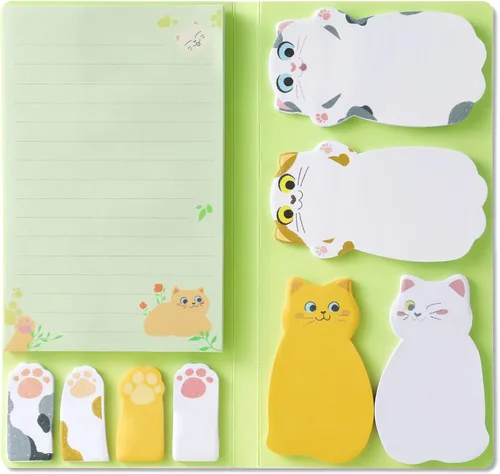 Miniatura 14 de Hommie Set de notas adhesivas de perro, pestañas divisoras de notas adhesivas para planificador, 300 hojas, marcadores de animales bonitos