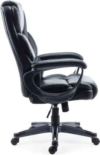 Miniatura 5 de Staples Mcallum Silla ergonómica de oficina ejecutiva y gerente, silla giratoria de escritorio con ruedas, altura ajustable, cuero regenerado