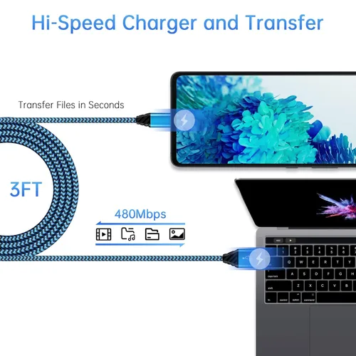 Miniatura 5 de Cable USB C tipo C para Android Auto, cable de transferencia de datos USB de carga rápida para Samsung Galaxy S25