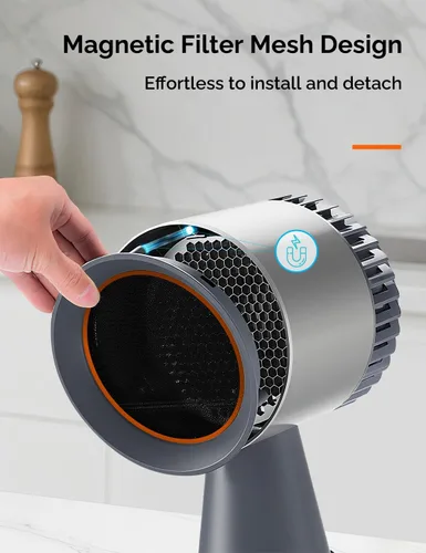 Miniatura 5 de Campana extractora de cocina portátil, ventilador silencioso de 3 velocidades para encimera con filtros de carbono duales, taza de aceite grande