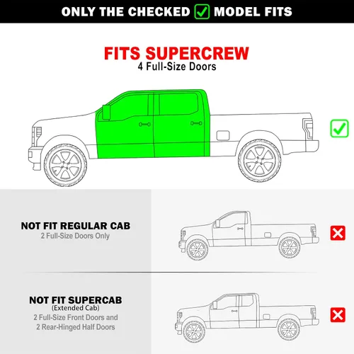 Miniatura 6 de HD Ridez Barra de acero híbrida basculante compatible con Ford F150 SuperCrew Cab 2015-2026 y F150 Lightning 2022-2026 y F-250 F-350 Super Duty