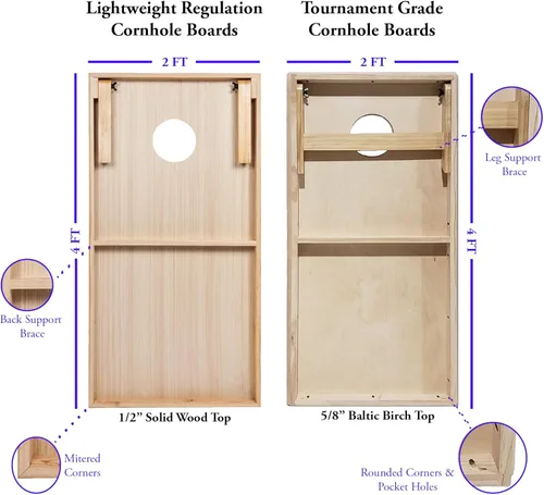 Miniatura 3 de Tailgating Pros Tablas de Cornhole - Juego de Cornhole ligero de 4 x 2 pies, incluye funda de transporte, juego de 8 bolsas de maíz y bolsa Bandera