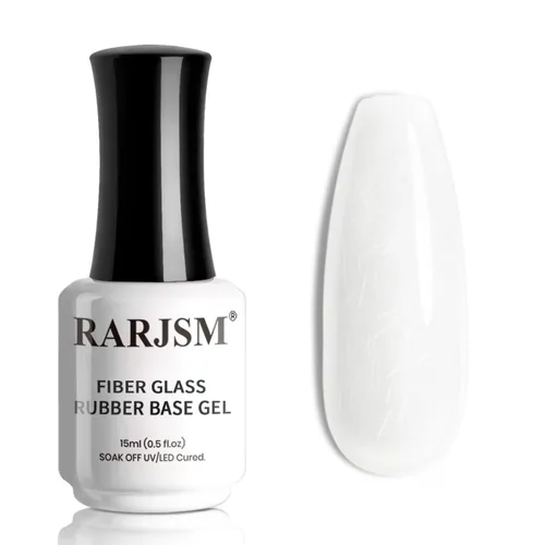 Miniatura 15 de RARJSM Esmalte de uñas de gel con base de goma de fibra de vidrio rosa y flor de cerezo desnudo, para reparar uñas rotas, fortalecedor, capa base