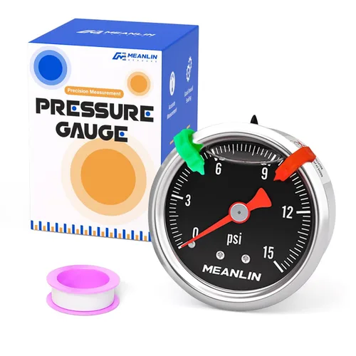 Miniatura 12 de MEANLIN MEASURE - Manómetro de presión de 0~60 psi, relleno de glicerina, esfera con cara de 1.5 pulgadas, NPT de 1/8 de pulgada, manómetro de acero