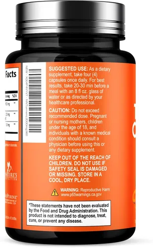 Miniatura 8 de Suplemento de curcumina de cúrcuma – 1800 mg de cúrcuma orgánica por porción – 95% de curcuminoides y extracto de pimienta negra BioPerine para una