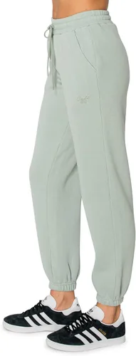 Miniatura 36 de Cali1850 Pantalón deportivo Cloud Nine Fleece para mujer, cintura alta, ajuste holgado, dos bolsillos, cintura elástica con cordón
