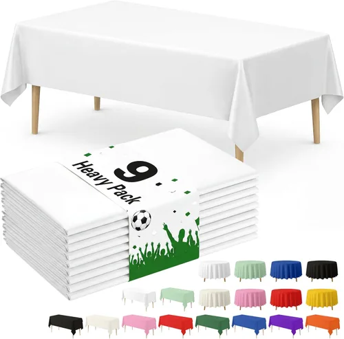 Miniatura 22 de Fixwal Mantel de plástico negro desechable de 54 x 108 pulgadas, mantel rectangular impermeable, paquete de 5 para graduación, decoración de fiesta