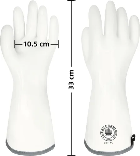 Miniatura 10 de Guantes para barbacoa, guantes de horno de silicona, guantes de horno resistentes al calor con dedos, guantes de horno de cocina guantes para Blanco