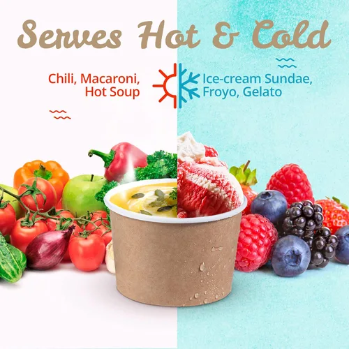 Miniatura 6 de MATICAN Vasos de papel para helado, 50 cuencos de postre desechables de 9 onzas para alimentos calientes o fríos, suministros de fiesta de 9 onzas