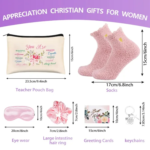 Miniatura 3 de Kolewo4ever 12 Piezas Regalos Cristianos para Mujeres, Regalos de Navidad para Mujeres, Canasta de Regalo Espiritual Religiosa Católica para Amigas