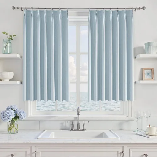 Miniatura 16 de UHITECH Cortinas opacas cortas de 35 pulgadas de largo, plisadas, opacas, para ventanas pequeñas, con aislamiento térmico, cortinas reductoras