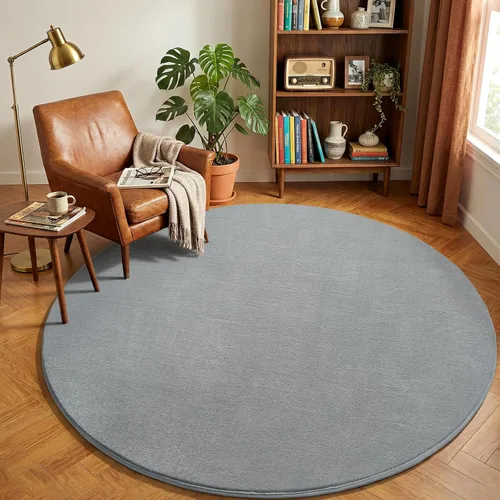 Miniatura 24 de Amearea Alfombras Modernas de Área para Dormitorio Sala de Estar, 4x6 Pies Gris Alfombra de Espuma Viscoelástica Engrosada, Alfombras Mullidas