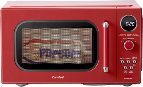 Miniatura 8 de COMFEE' Horno microondas retro, microondas pequeño con 6 menús automáticos, microondas compacto de encimera de 0.9 pies cúbicos con cocción