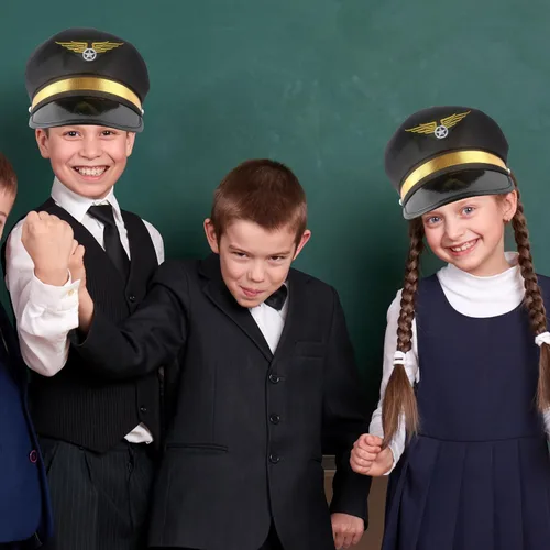 Miniatura 6 de Paquete de 8 sombreros de piloto para niños, sombrero de capitán de avión, sombrero de piloto de aerolínea para niños y niñas, accesorio