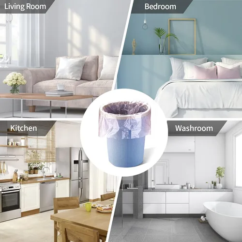 Miniatura 6 de 3 rollos de bolsas de basura pequeñas – 60 unidades duraderas de 4 galones bolsas de basura pequeñas para el hogar, oficina, cocina, baño, 60
