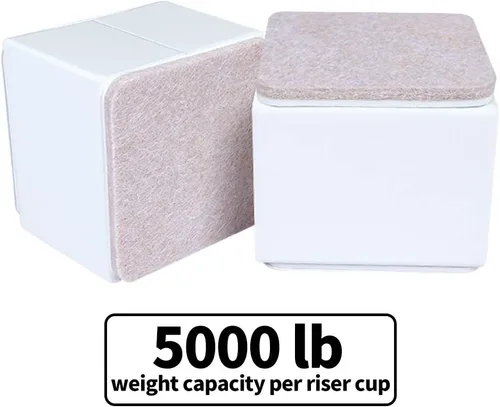 Miniatura 5 de Ezprotekt Elevadores de cama y muebles de 2 pulgadas, cuadrados pesados para sofá y sillas, ancho de 2.4 pulgadas, añade 2 pulgadas de altura