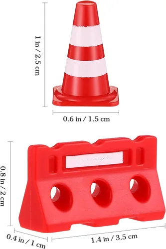 Miniatura 2 de TOYANDONA Mini conos de tráfico y cercas con 12 conos de tráfico y barricadas, juguetes educativos para que los niños aprendan reglas, juguete