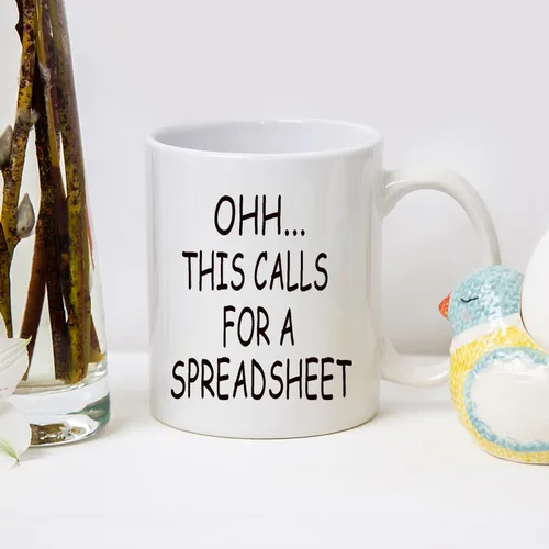 Miniatura 5 de WENSSY Accountant Gifts - Taza de hoja de cálculo, Oh This Calls For a Spreadsheet taza, regalo divertido para jefe de contabilidad CPA hombres