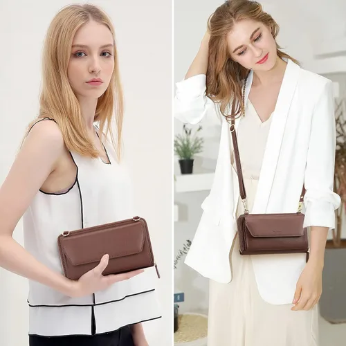 Miniatura 3 de nuoku Carteras para mujeres con ranuras para tarjetas de crédito con bloqueo RFID de gran capacidad